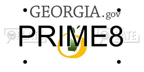 PRIME8 Georgia License Plate