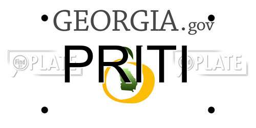PRITI Georgia License Plate