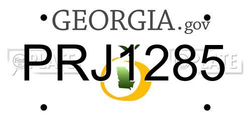PRJ1285 Georgia License Plate