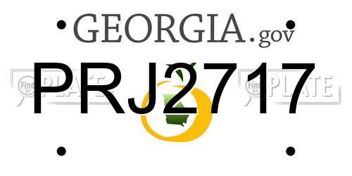 PRJ2717 Georgia License Plate