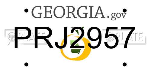 PRJ2957 Georgia License Plate