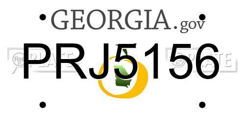 PRJ5156 Georgia License Plate
