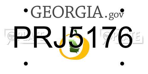 PRJ5176 Georgia License Plate