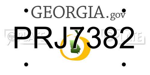 PRJ7382 Georgia License Plate