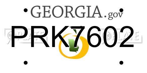 PRK7602 Georgia License Plate