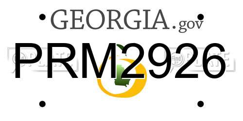 PRM2926 Georgia License Plate