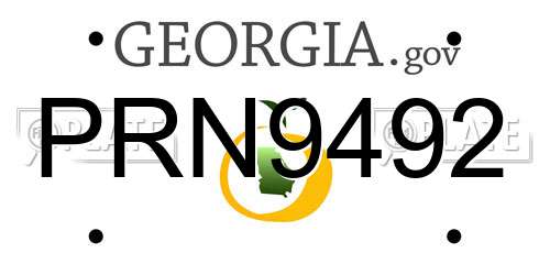 PRN9492 Georgia License Plate