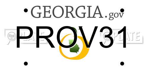 PROV31 Georgia License Plate