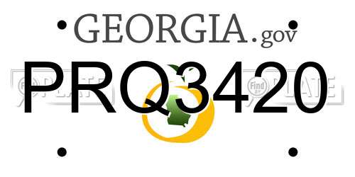 PRQ3420 Georgia License Plate