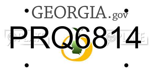 PRQ6814 Georgia License Plate