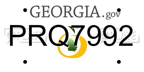 PRQ7992 Georgia License Plate