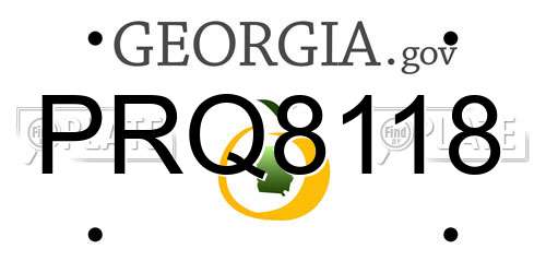 PRQ8118 Georgia License Plate