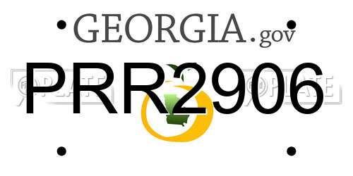 PRR2906 Georgia License Plate