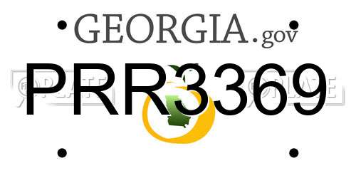 PRR3369 Georgia License Plate