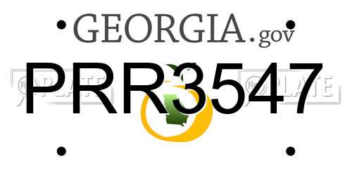 PRR3547 Georgia License Plate