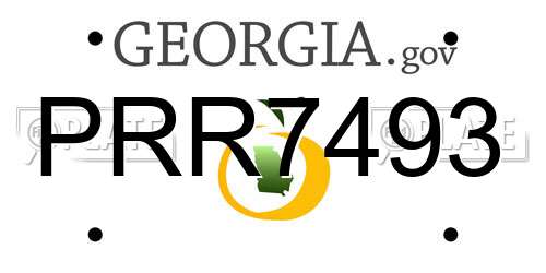 PRR7493 Georgia License Plate
