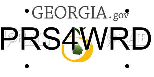 PRS4WRD Georgia License Plate