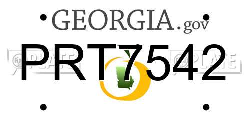 PRT7542 Georgia License Plate