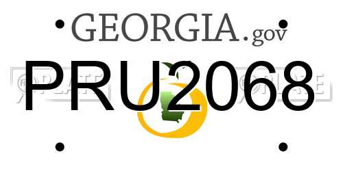 PRU2068 Georgia License Plate