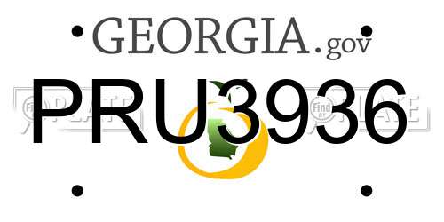 PRU3936 Georgia License Plate
