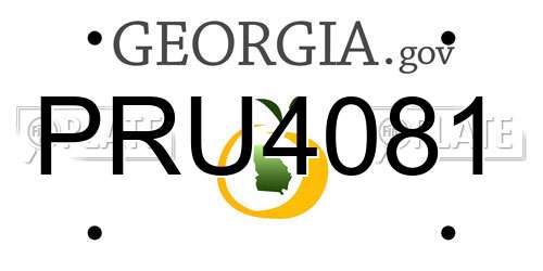 PRU4081 Georgia License Plate