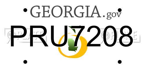 PRU7208 Georgia License Plate