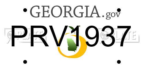 PRV1937 Georgia License Plate