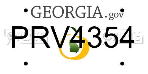 PRV4354 Georgia License Plate