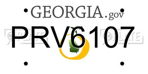 PRV6107 Georgia License Plate