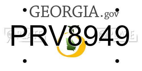 PRV8949 Georgia License Plate