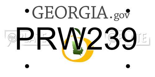 PRW239 Georgia License Plate