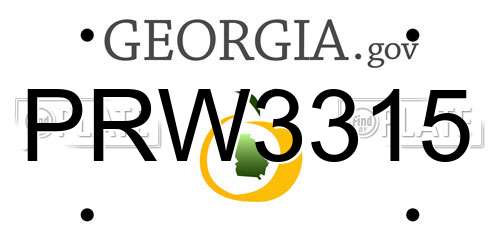 PRW3315 Georgia License Plate