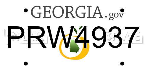 PRW4937 Georgia License Plate