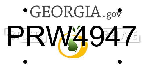 PRW4947 Georgia License Plate