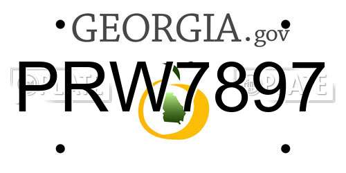 PRW7897 Georgia License Plate