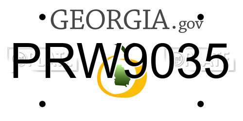 PRW9035 Georgia License Plate