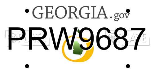 PRW9687 Georgia License Plate