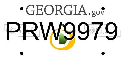 PRW9979 Georgia License Plate