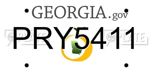 PRY5411 Georgia License Plate