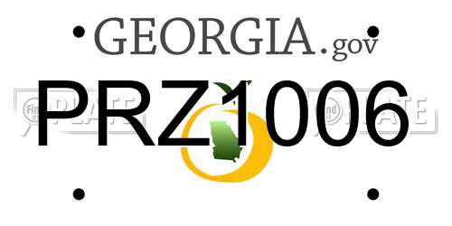 PRZ1006 Georgia License Plate