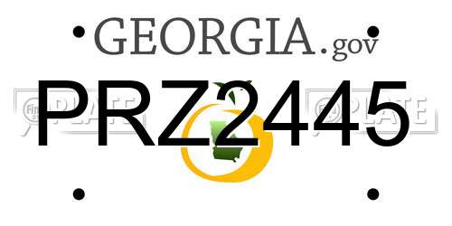 PRZ2445 Georgia License Plate