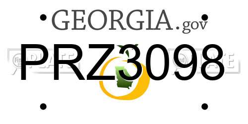 PRZ3098 Georgia License Plate