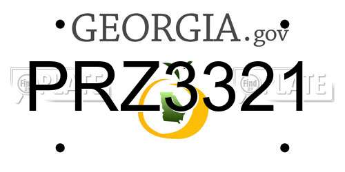 PRZ3321 Georgia License Plate
