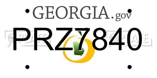 PRZ7840 Georgia License Plate