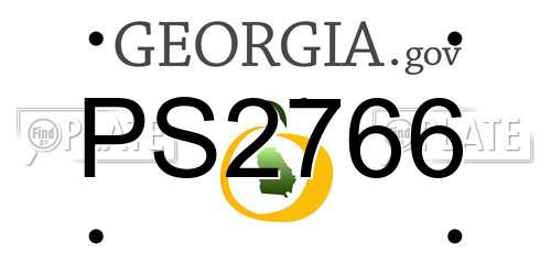 PS2766 Georgia License Plate