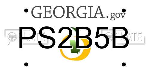 PS2B5B Georgia License Plate