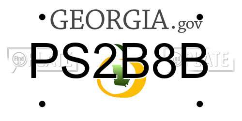PS2B8B Georgia License Plate