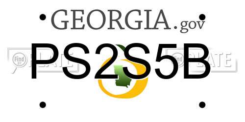 PS2S5B Georgia License Plate