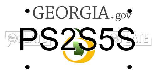 PS2S5S Georgia License Plate