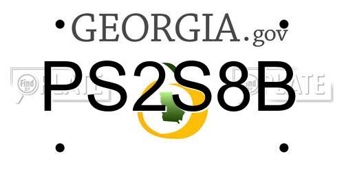 PS2S8B Georgia License Plate